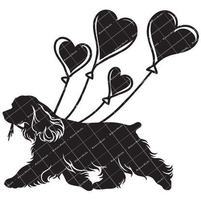 Heart Balloon Cocker Spaniel Decal