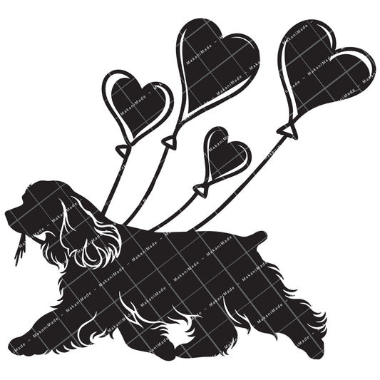 Heart Balloon Cocker Spaniel Decal