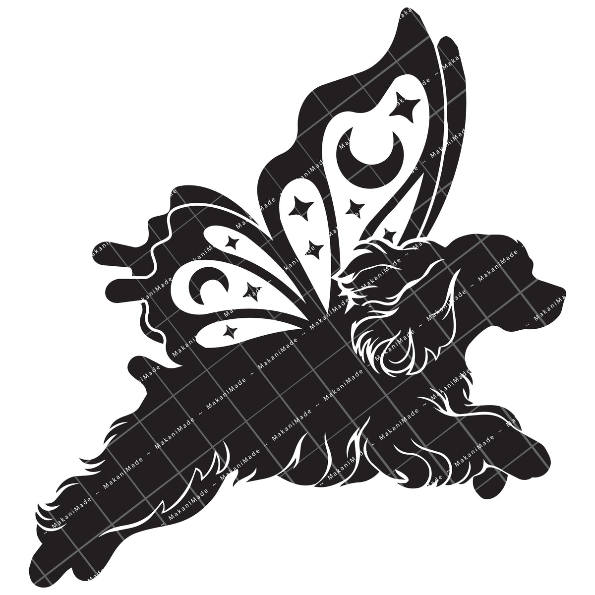 Leaping Butterfly Cocker Spaniel Decal