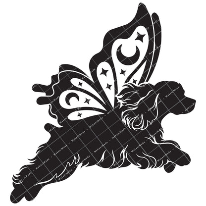 Leaping Butterfly Cocker Spaniel Decal