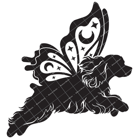 Leaping Butterfly Cocker Spaniel Decal