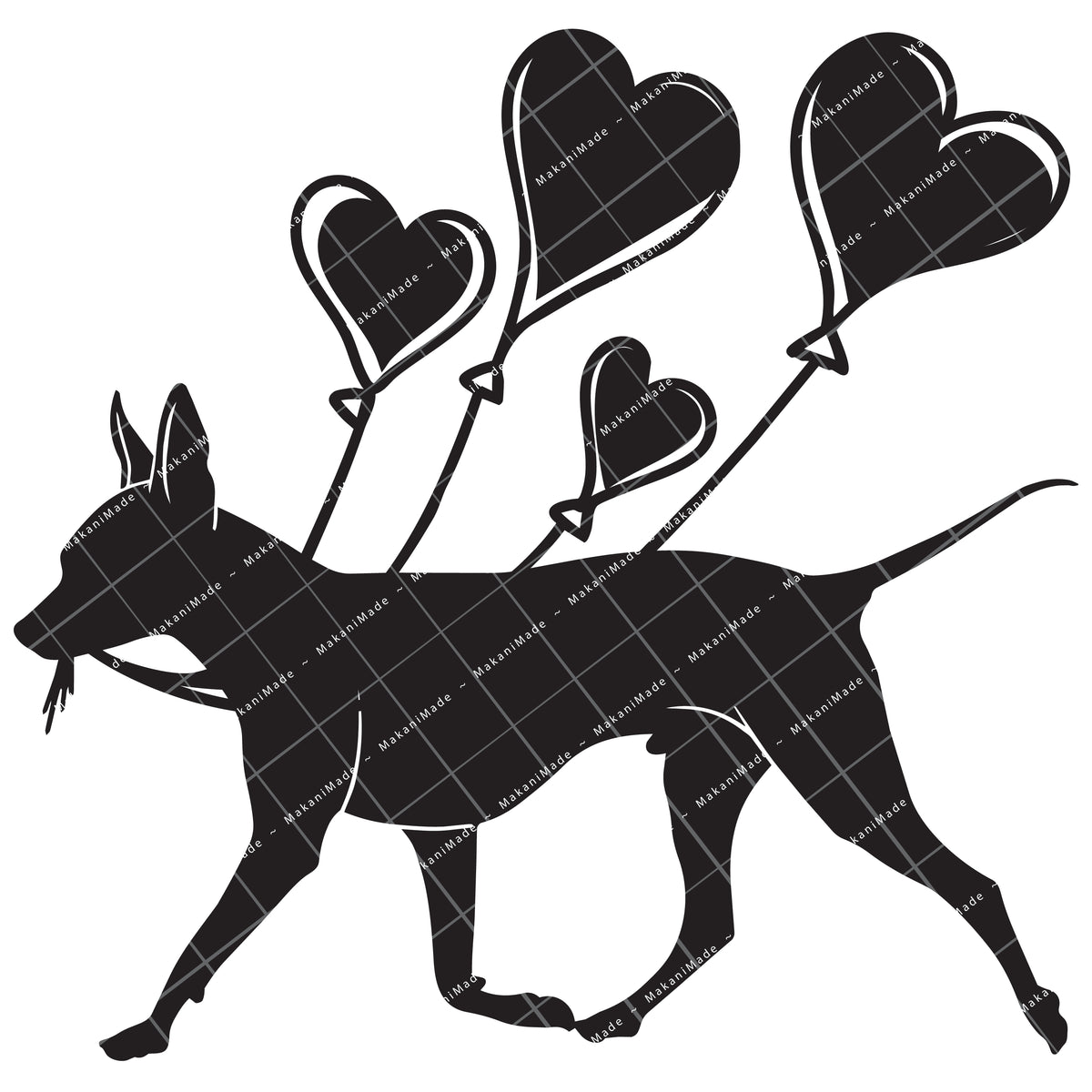 Heart Balloon American Hairless Terrier Decal