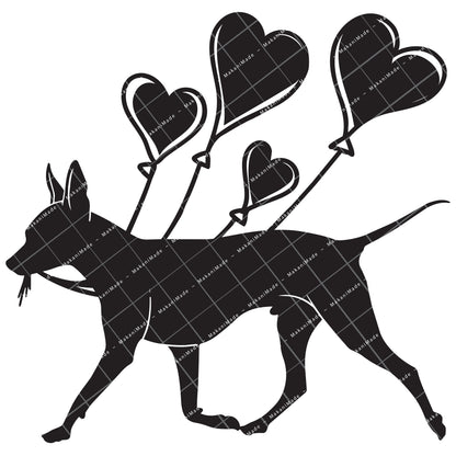 Heart Balloon American Hairless Terrier Decal