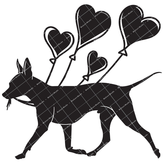 Heart Balloon American Hairless Terrier Decal