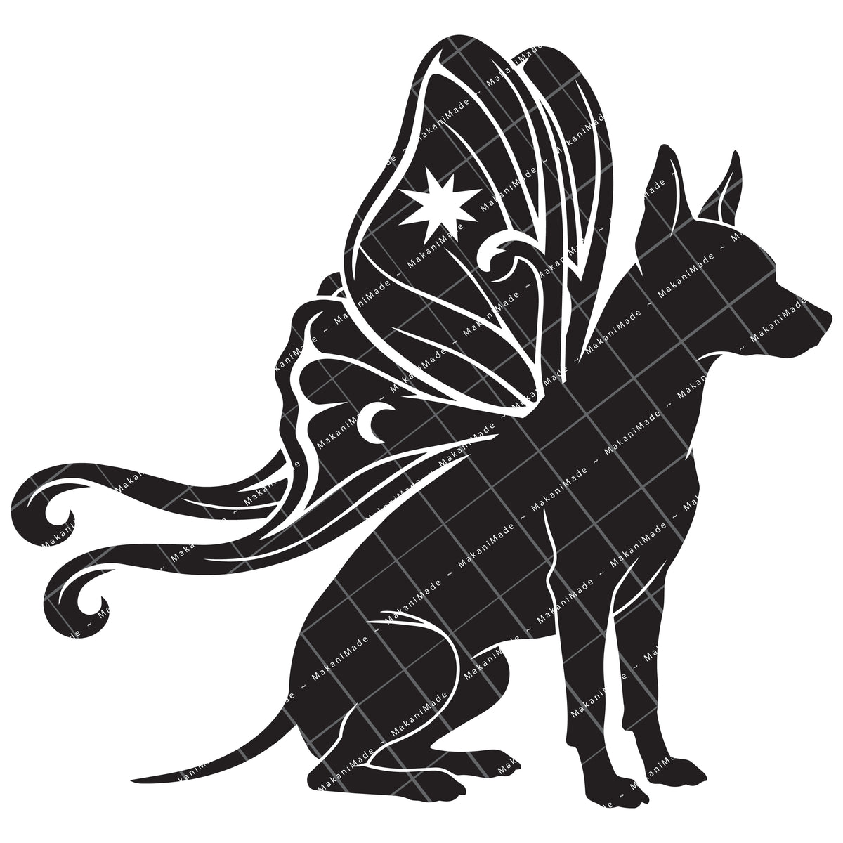 Moth Wing American Hairless Terrier Decal