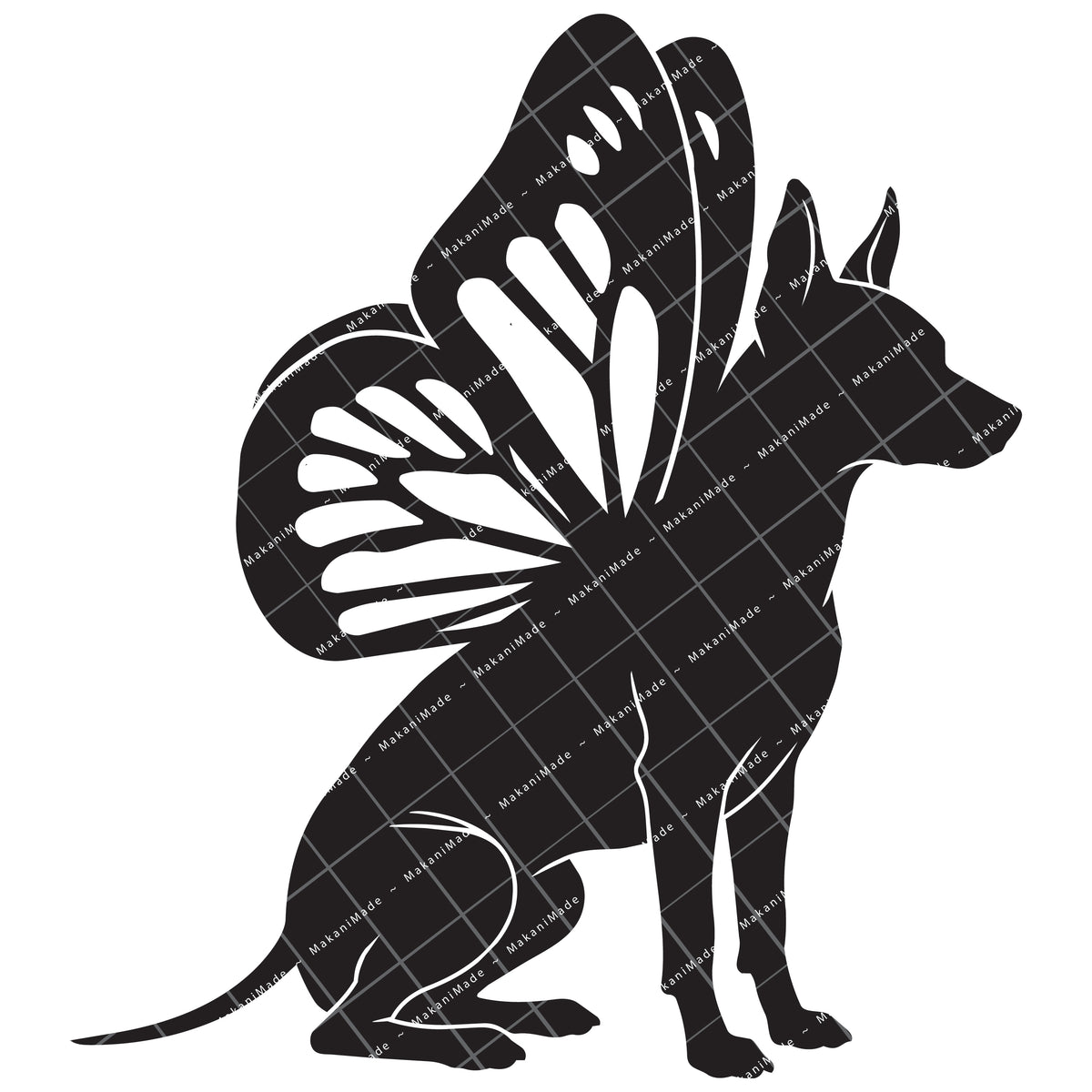 Monarch Wing American Hairless Terrier Decal