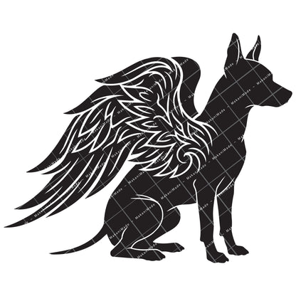 Angel Wing American Hairless Terrier Decal