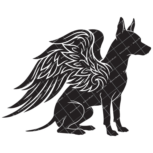Angel Wing American Hairless Terrier Decal