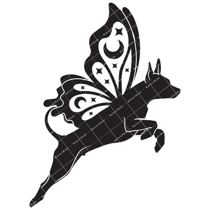 Leaping Butterfly American Hairless Terrier Decal
