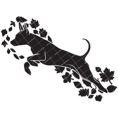 Fall Leaves American Hairless Terrier Decal