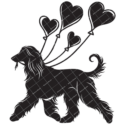 Heart Balloon Afghan Hound Decal