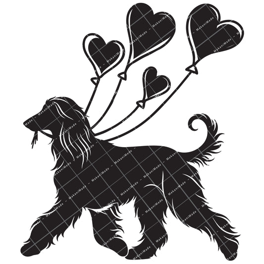 Heart Balloon Afghan Hound Decal