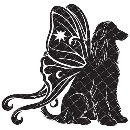 Moth Wing Afghan Hound Decal