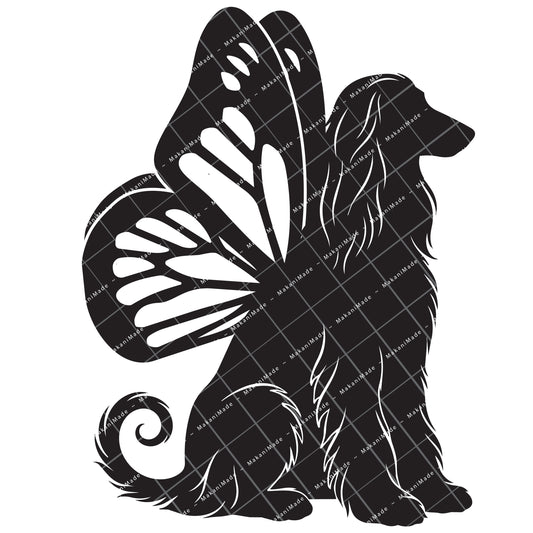 Monarch Wing Afghan Hound Decal