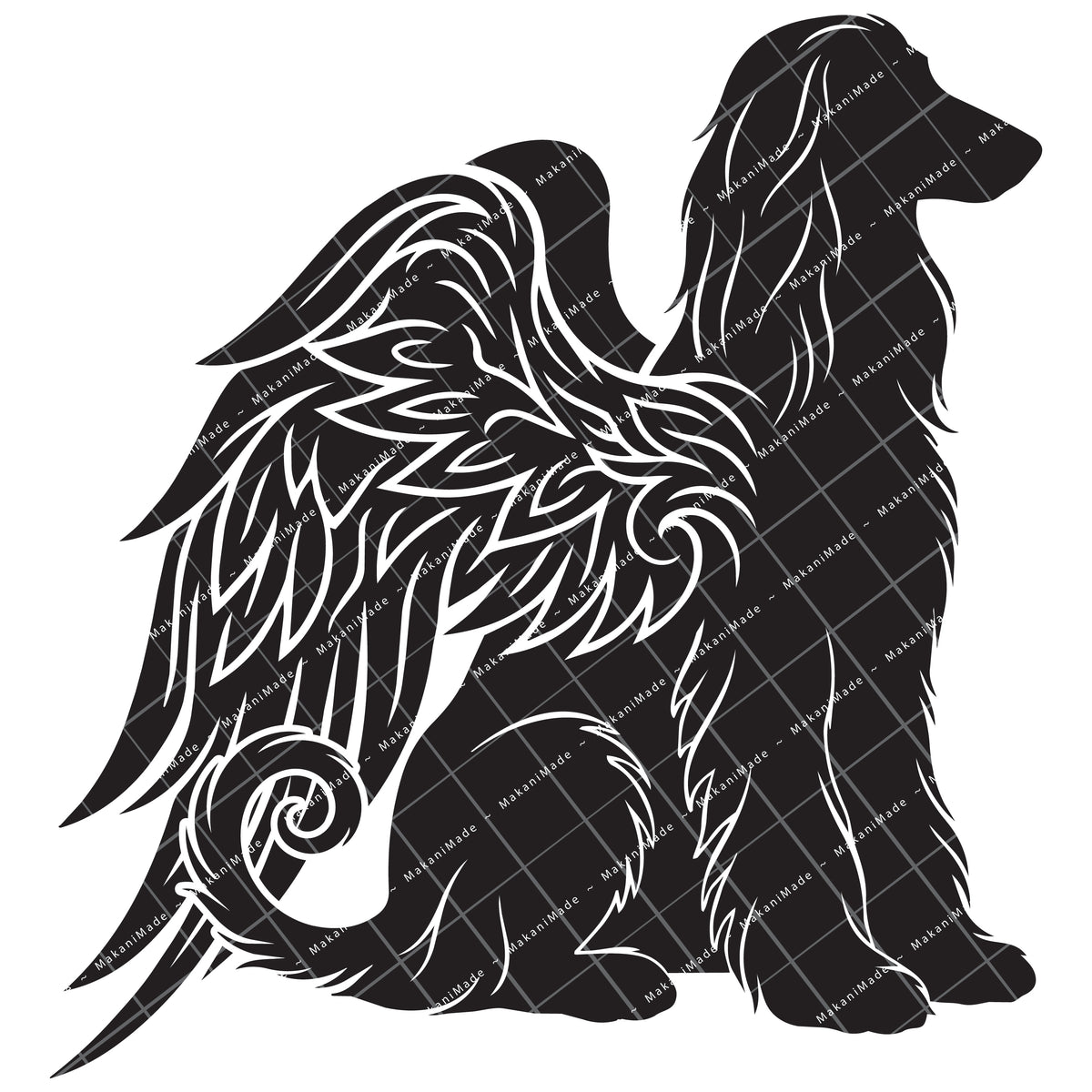 Angel Wing Afghan Hound Decal
