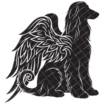 Angel Wing Afghan Hound Decal