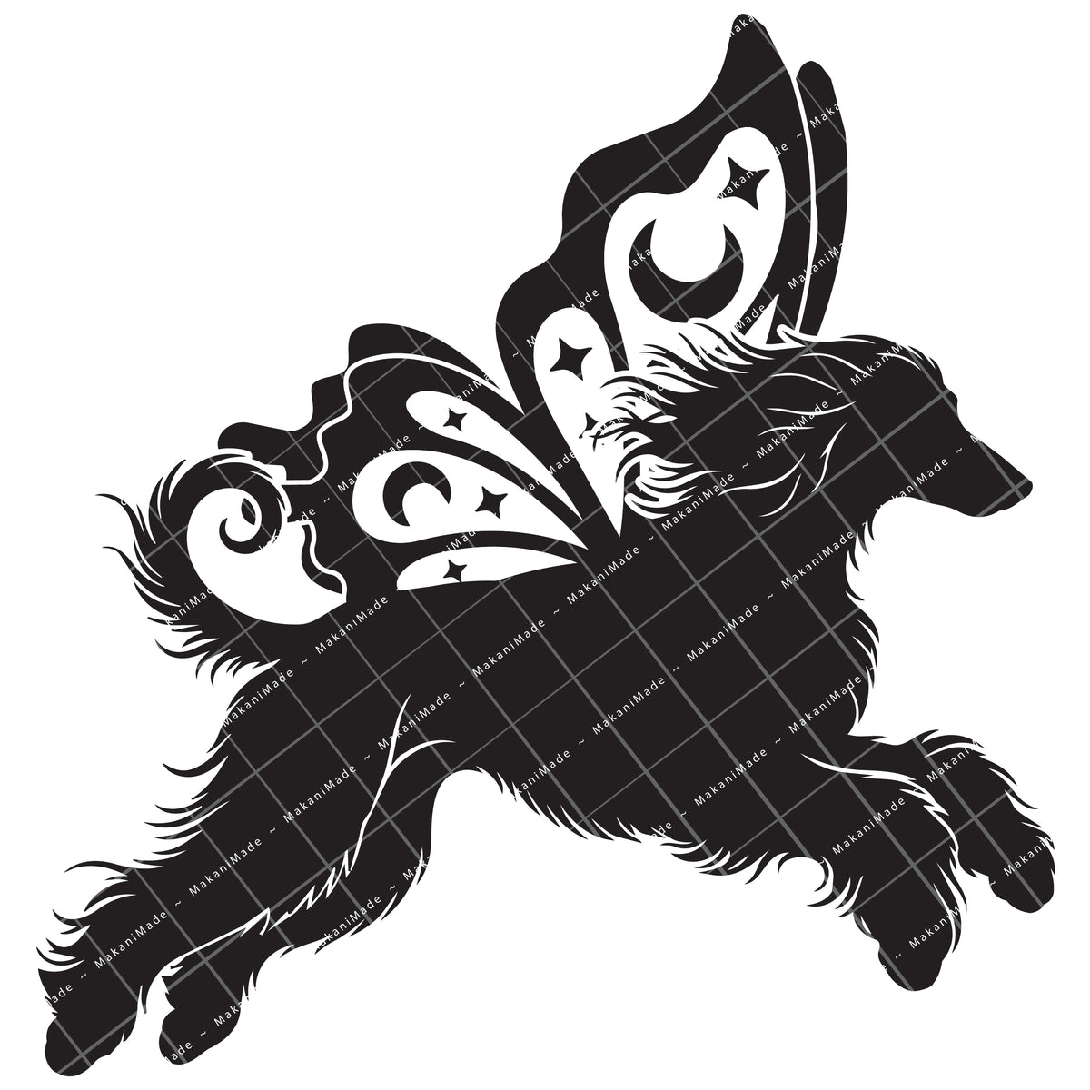Leaping Butterfly Afghan Hound Decal