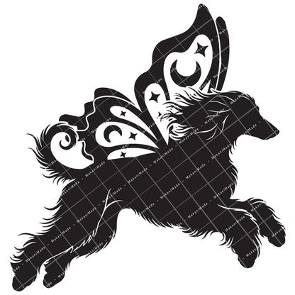 Leaping Butterfly Afghan Hound Decal