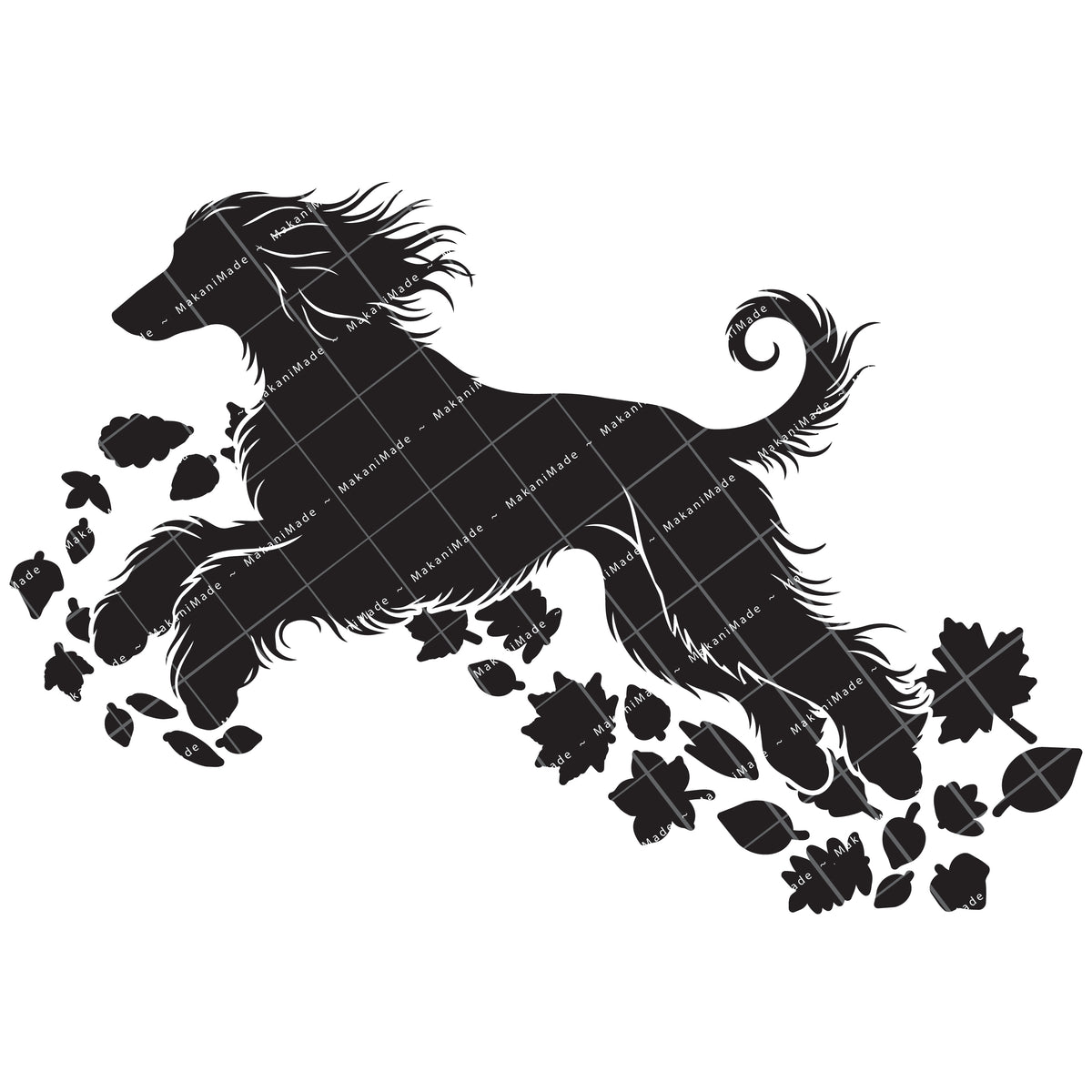 Fall Leaves Afghan Hound Decal