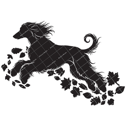 Fall Leaves Afghan Hound Decal