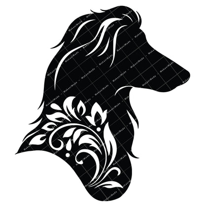 Profile Cutout Afghan Hound Decal