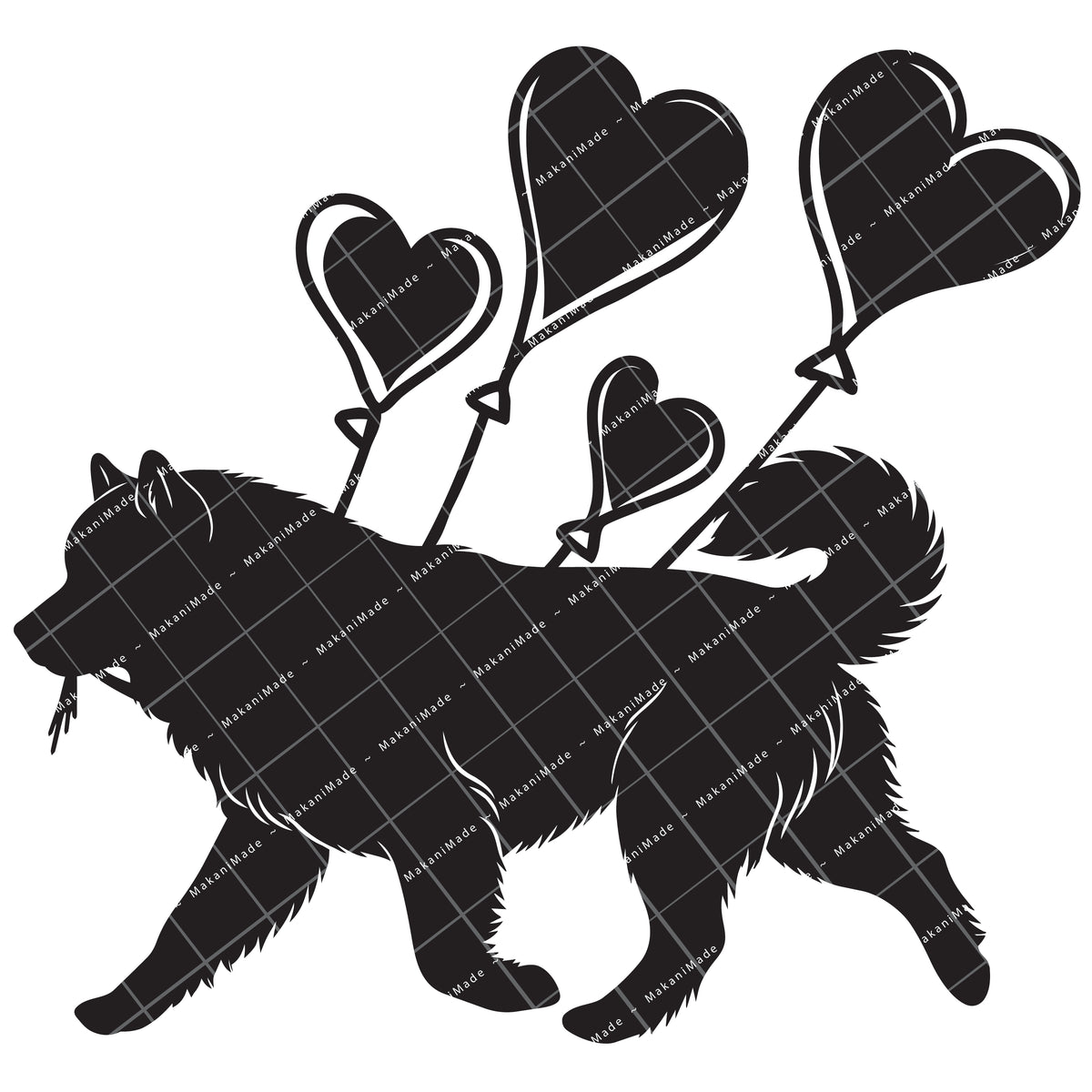 Heart Balloon Alaskan Malamute Decal