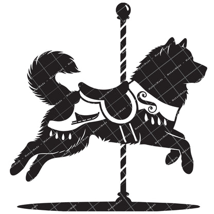 Carousel Alaskan Malamute Decal
