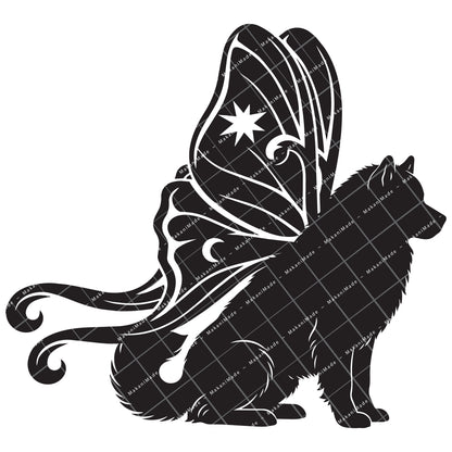 Moth Wing Alaskan Malamute Decal