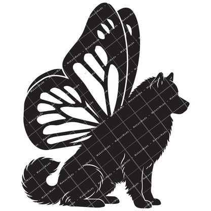 Monarch Wing Alaskan Malamute Decal