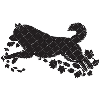 Fall Leaves Alaskan Malamute Decal