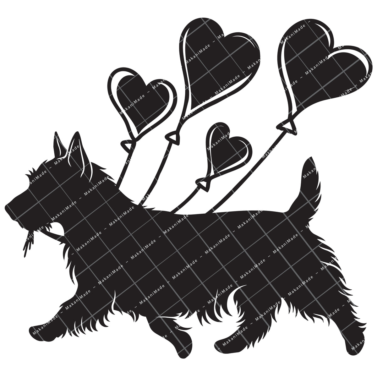 Heart Balloon Australian Terrier Decal
