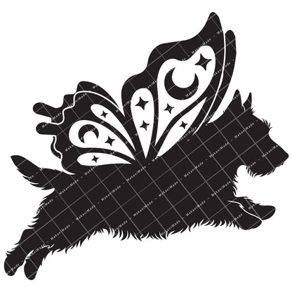 Leaping Butterfly Australian Terrier Decal