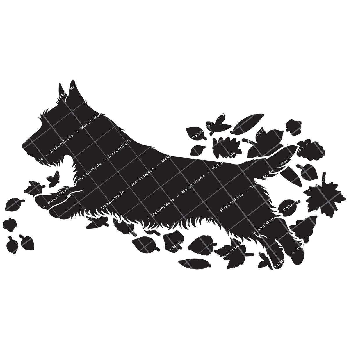 Fall Leaves Australian Terrier Decal