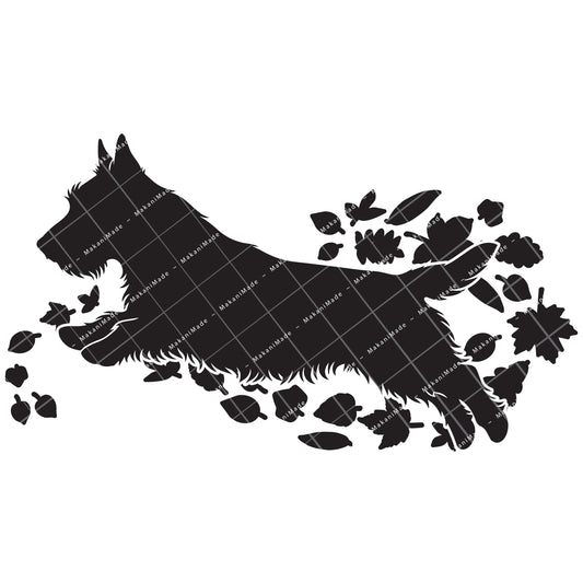 Fall Leaves Australian Terrier Decal