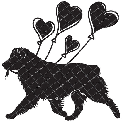 Heart Balloon Australian Shepherd Decal