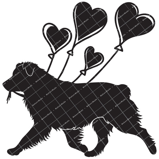 Heart Balloon Australian Shepherd Decal