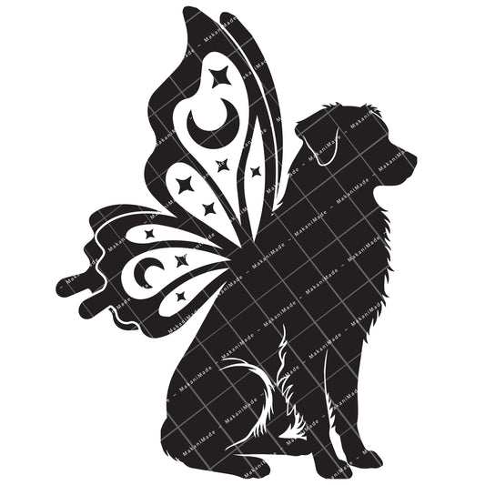 Butterfly Wing Australian Shepherd Decal