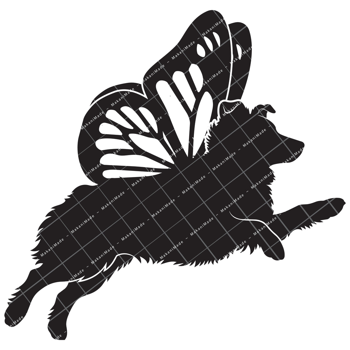 Leaping Butterfly Australian Shepherd Decal