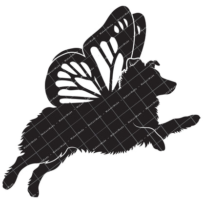 Leaping Butterfly Australian Shepherd Decal