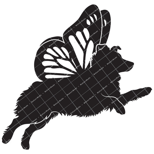 Leaping Butterfly Australian Shepherd Decal