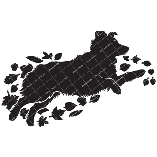 Fall Leaves Australian Shepherd Decal