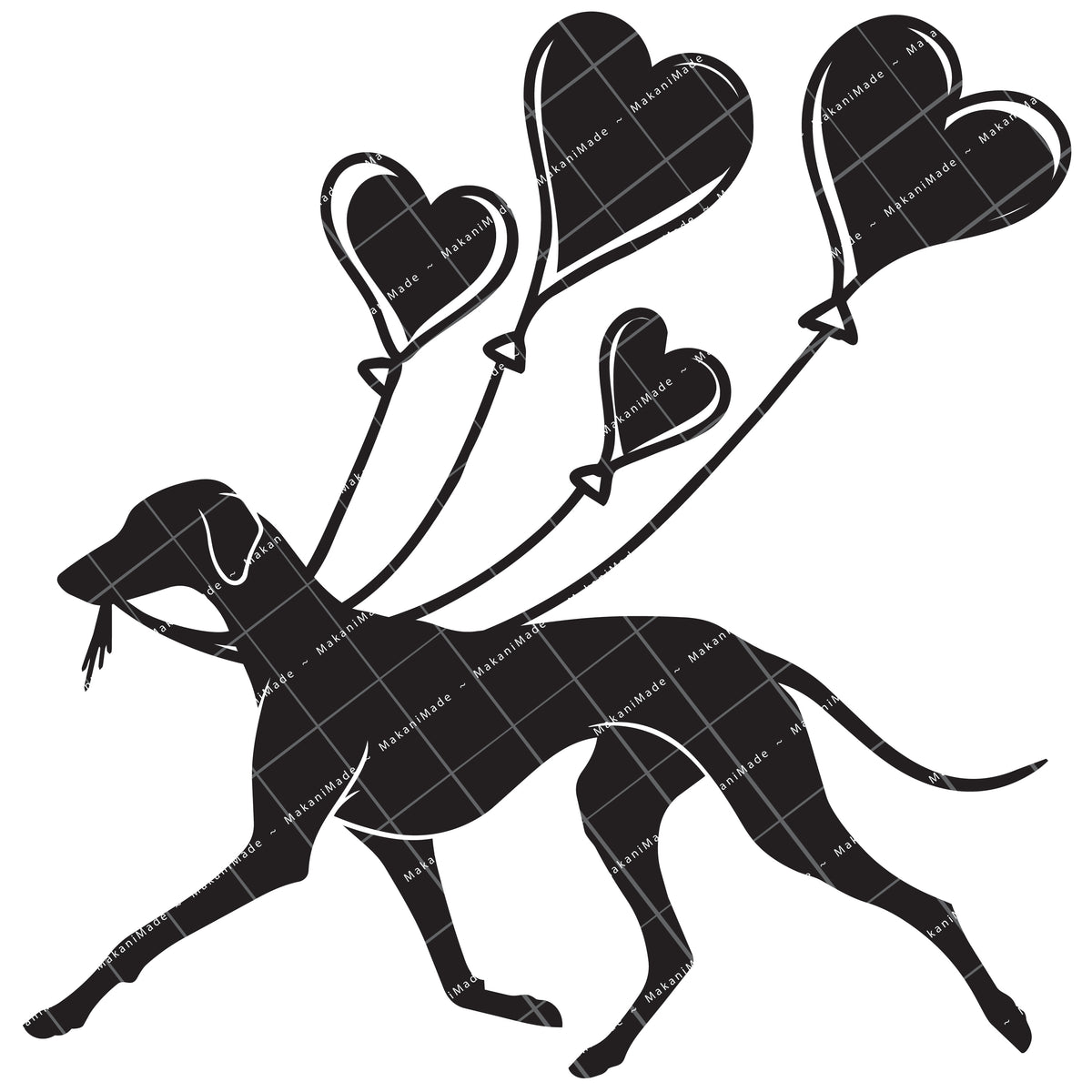 Heart Balloon Azawakh Decal