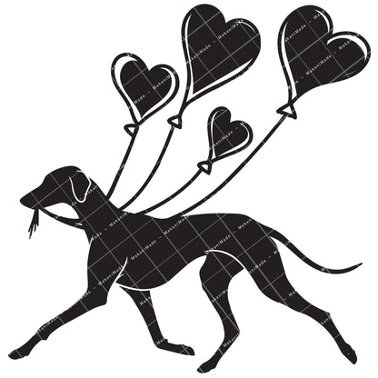 Heart Balloon Azawakh Decal