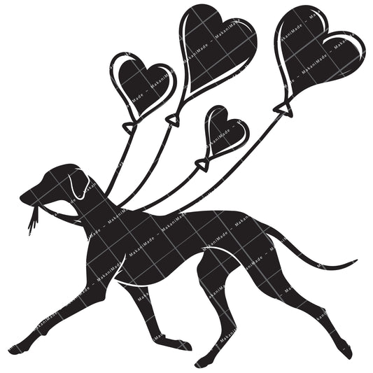 Heart Balloon Azawakh Decal