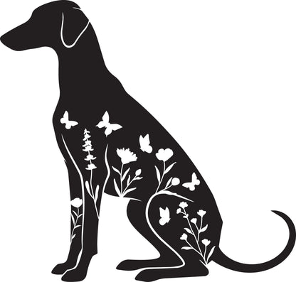 Floral Sit Azawakh Decal