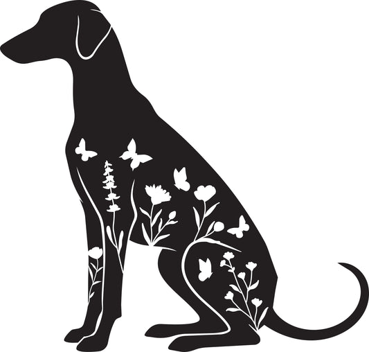 Floral Sit Azawakh Decal