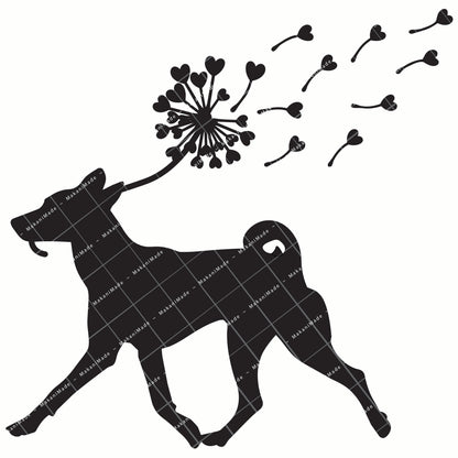 Dandelion Fluff Basenji Decal