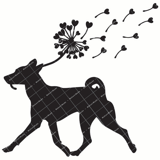 Dandelion Fluff Basenji Decal