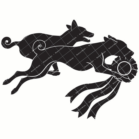 Coursing Rosette Basenji Decal