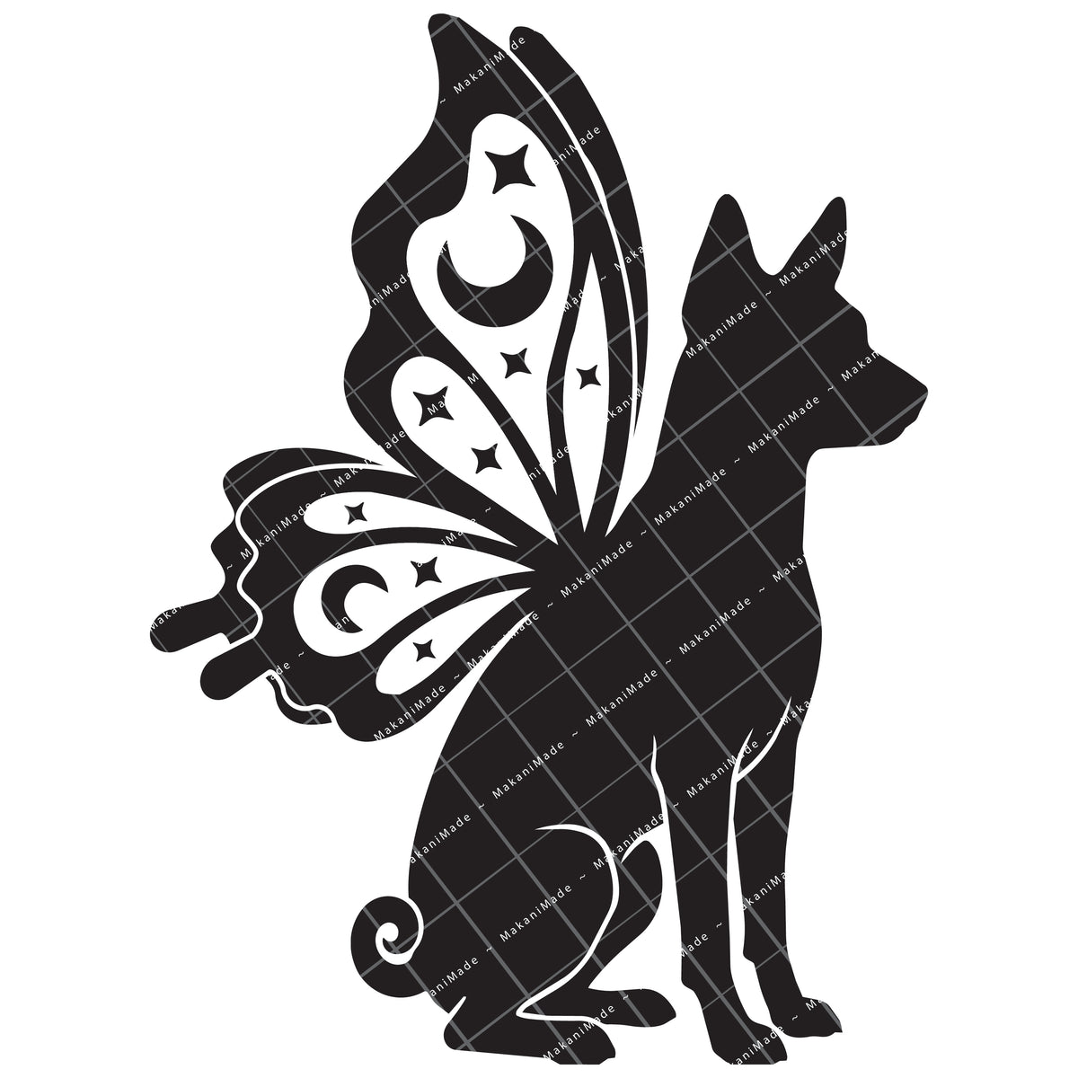 Butterfly Wing Basenji Decal